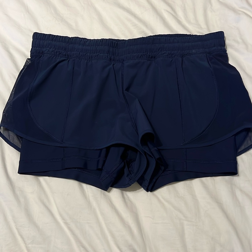 Lululemon Navy Blue Short Shorts Size 10
Running & workout in used great shape